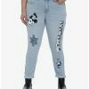 HUNIVERS Disney Mickey Mouse Steamboat Willie Mom Jeans Plus Size