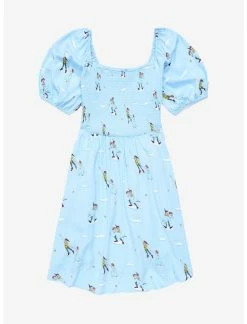 HUNIVERS Disney Peter Pan Flying Allover Print Smock Dress