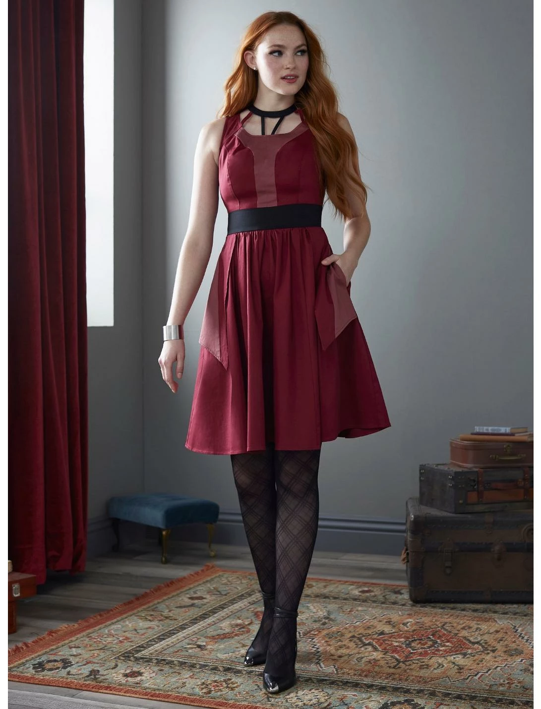 HUNIVERS Her Universe Marvel Doctor Strange In The Multiverse Of Madness Scarlet Witch Swing Dress 2 HUNIVERS Her Universe Marvel Doctor Strange In The Multiverse Of Madness Scarlet Witch Swing Dress - Image 2