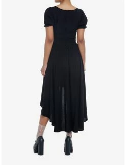 Null Black Babydoll Lace-Up Midi Dress 5 Null Black Babydoll Lace-Up Midi Dress -Dresses Online Store 19801204 av2