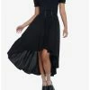 Null Black Babydoll Lace-Up Midi Dress