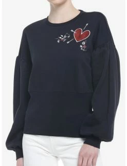 HUNIVERS Her Universe Disney Mickey Mouse & Minnie Mouse Balloon Sleeve Sweater