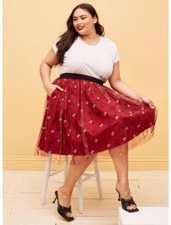 HUNIVERS Her Universe Disney Mickey Mouse & Minnie Mouse Tulle Skirt Plus Size -Dresses Online Store 19858374 av3