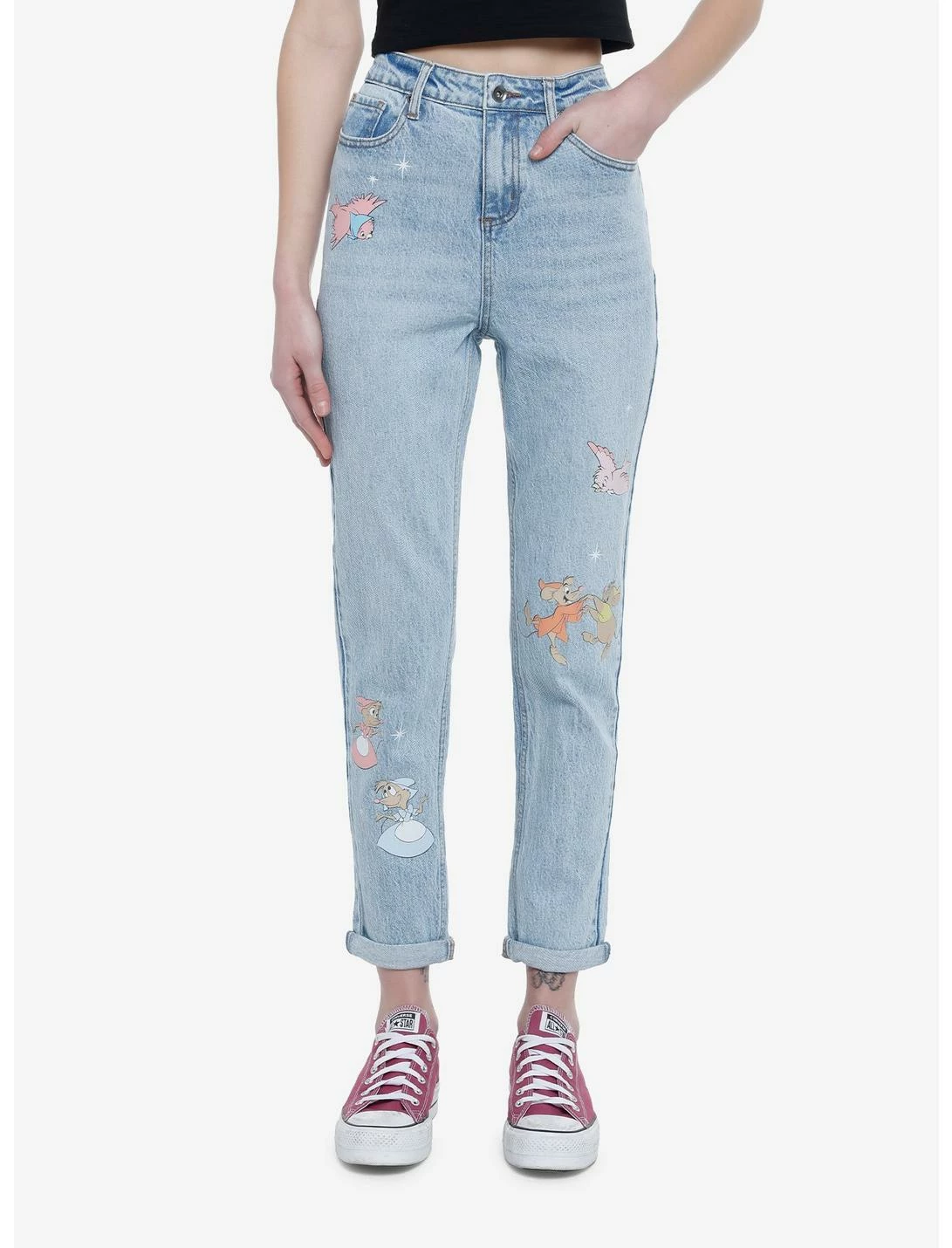 HUNIVERS Disney Cinderella Friends Mom Jeans 1 HUNIVERS Disney Cinderella Friends Mom Jeans