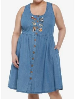 HUNIVERS Disney Bambi Forest Friends Denim Dress Plus Size