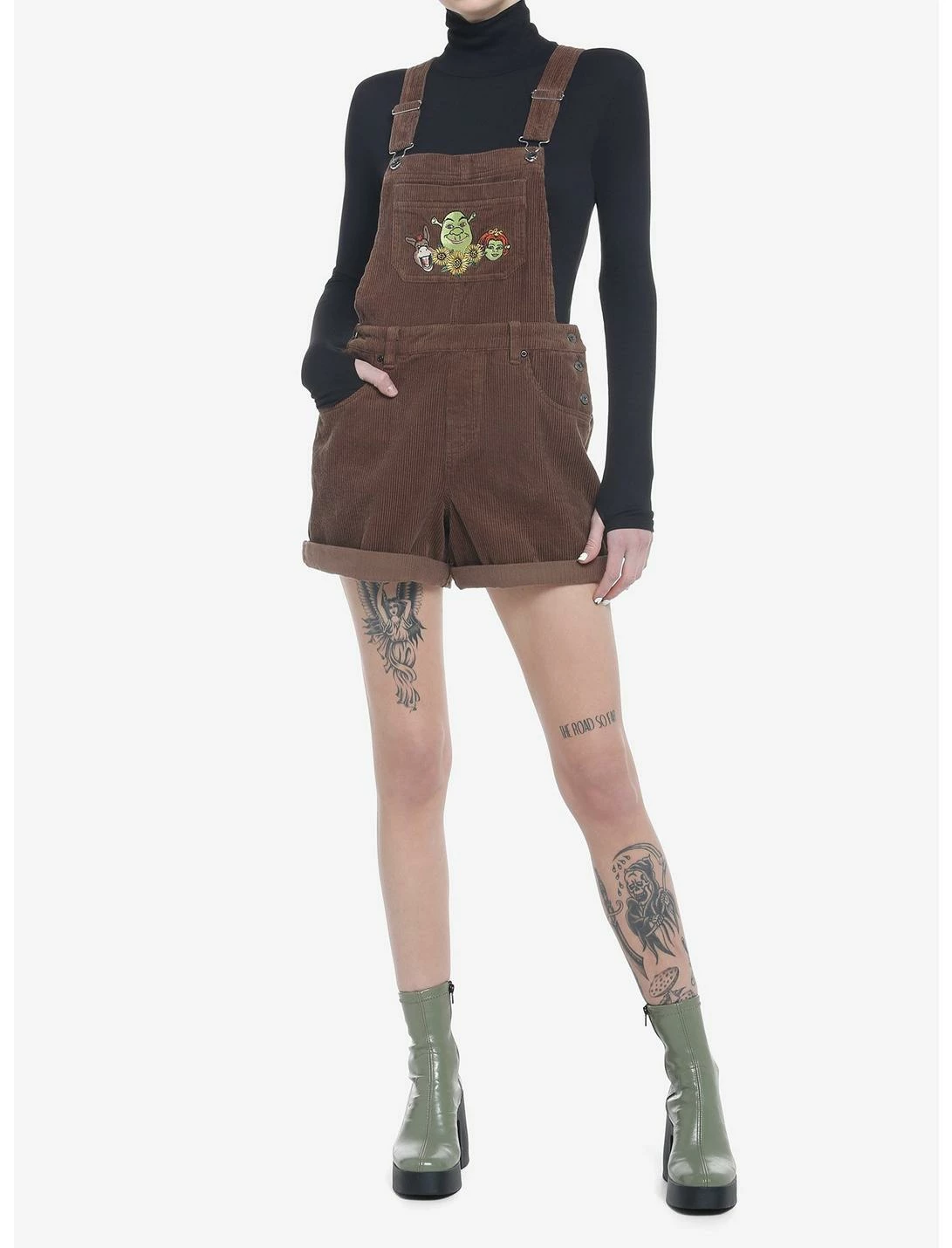 HUNIVERS Shrek Embroidered Corduroy Shortalls 2 HUNIVERS Shrek Embroidered Corduroy Shortalls - Image 2