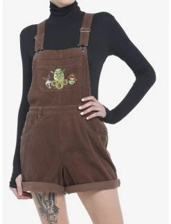 HUNIVERS Shrek Embroidered Corduroy Shortalls
