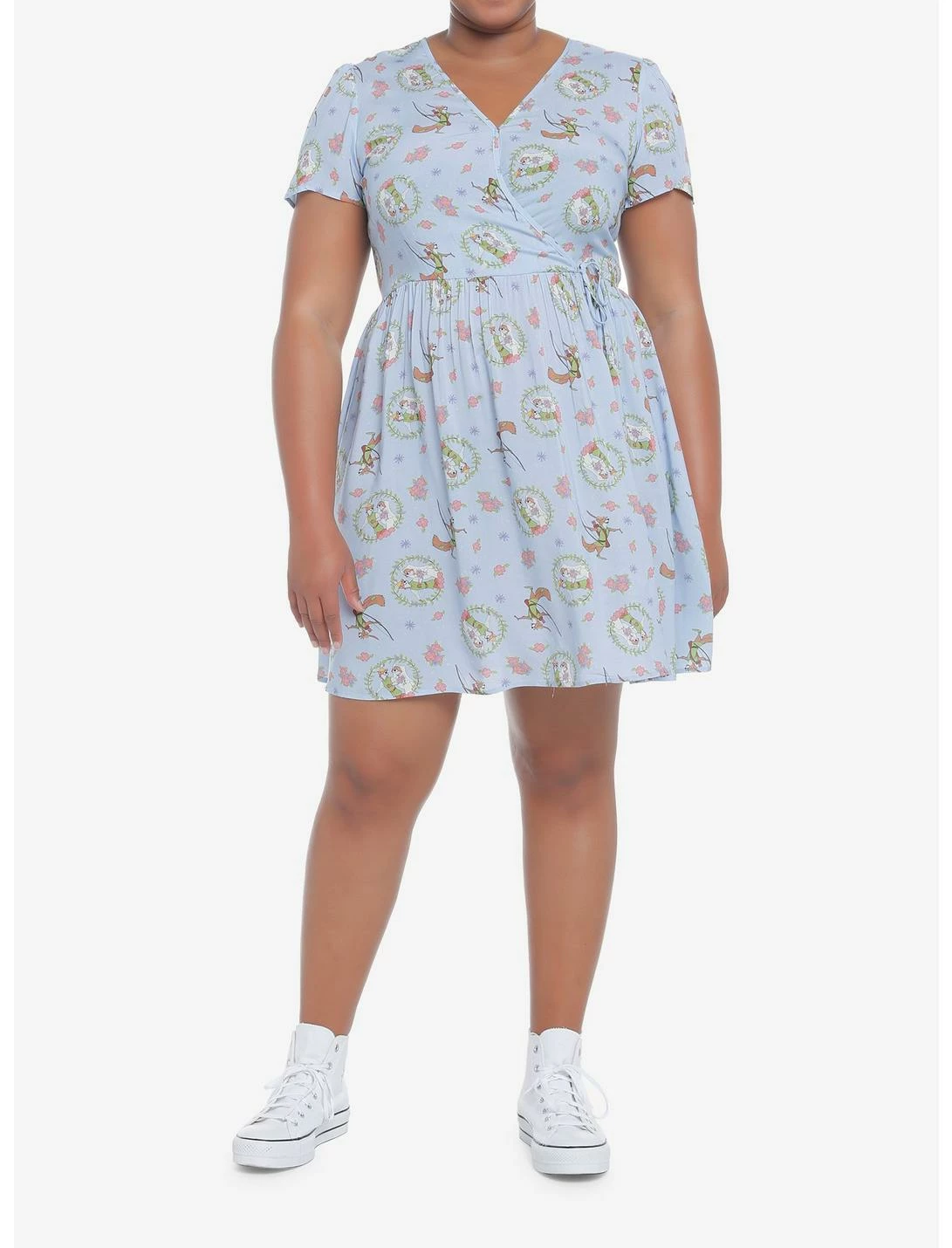 HUNIVERS Disney Robin Hood Faux Wrap Dress Plus Size 2 HUNIVERS Disney Robin Hood Faux Wrap Dress Plus Size - Image 2