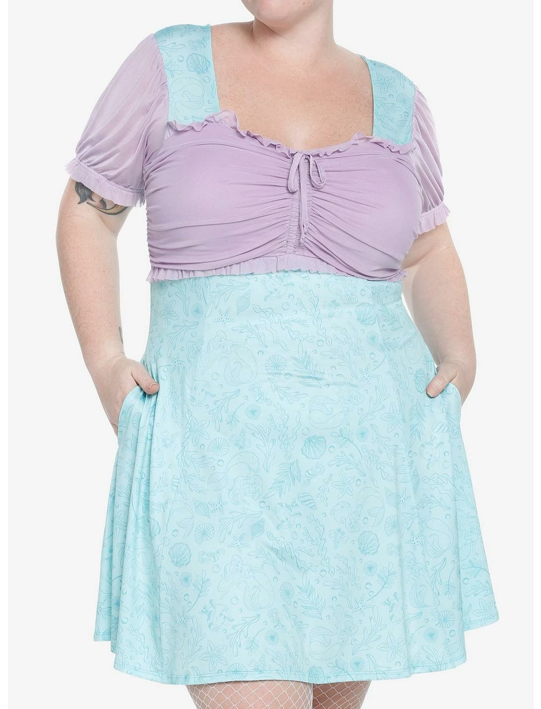 HUNIVERS Her Universe Disney The Little Mermaid Lace-Up Sweetheart Dress Plus Size 1 HUNIVERS Her Universe Disney The Little Mermaid Lace-Up Sweetheart Dress Plus Size