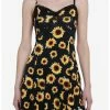 HUNIVERS Sunflowers & Lace Slip Dress