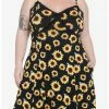 HUNIVERS Sunflowers & Lace Slip Dress Plus Size