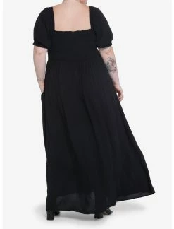 Null Thorn & Fable Black Smock Puff Sleeve Maxi Dress Plus Size 5 Null Thorn & Fable Black Smock Puff Sleeve Maxi Dress Plus Size -Dresses Online Store 20066957 av2