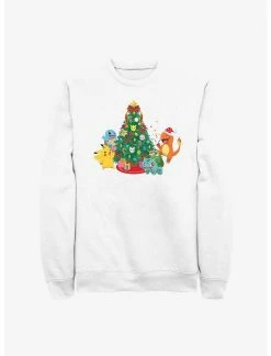 Null Pokémon Christmas Tree Pikachu, Squirtle, Bulbasaur And Charmander Sweatshirt